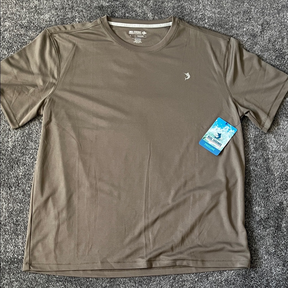 Reel Legends Men's Large, Gray, Short Sleeve Tee